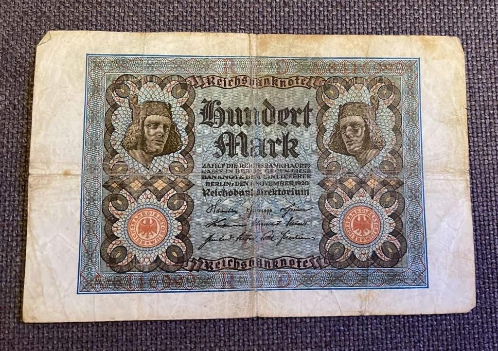 Bankbiljet 100 mark, Postzegels en Munten, Bankbiljetten | Europa | Niet-Eurobiljetten, Ophalen of Verzenden, Duitsland, Los biljet