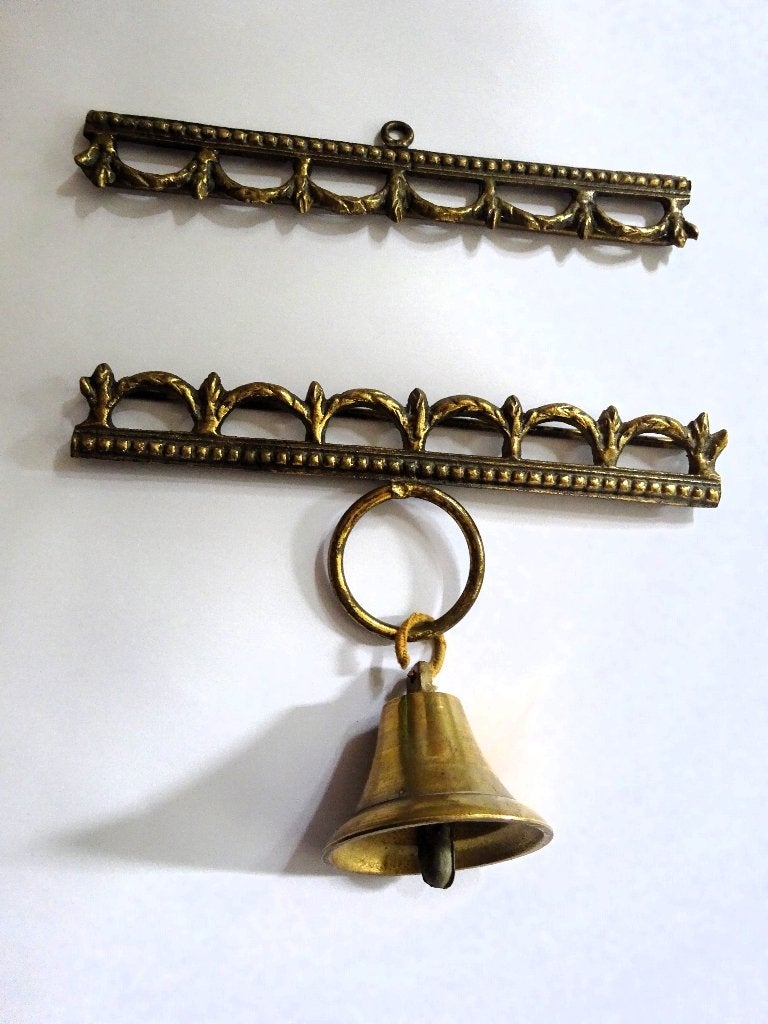Vintage Messing Schellekoord ornamenten * boogjes met bel, Verzenden