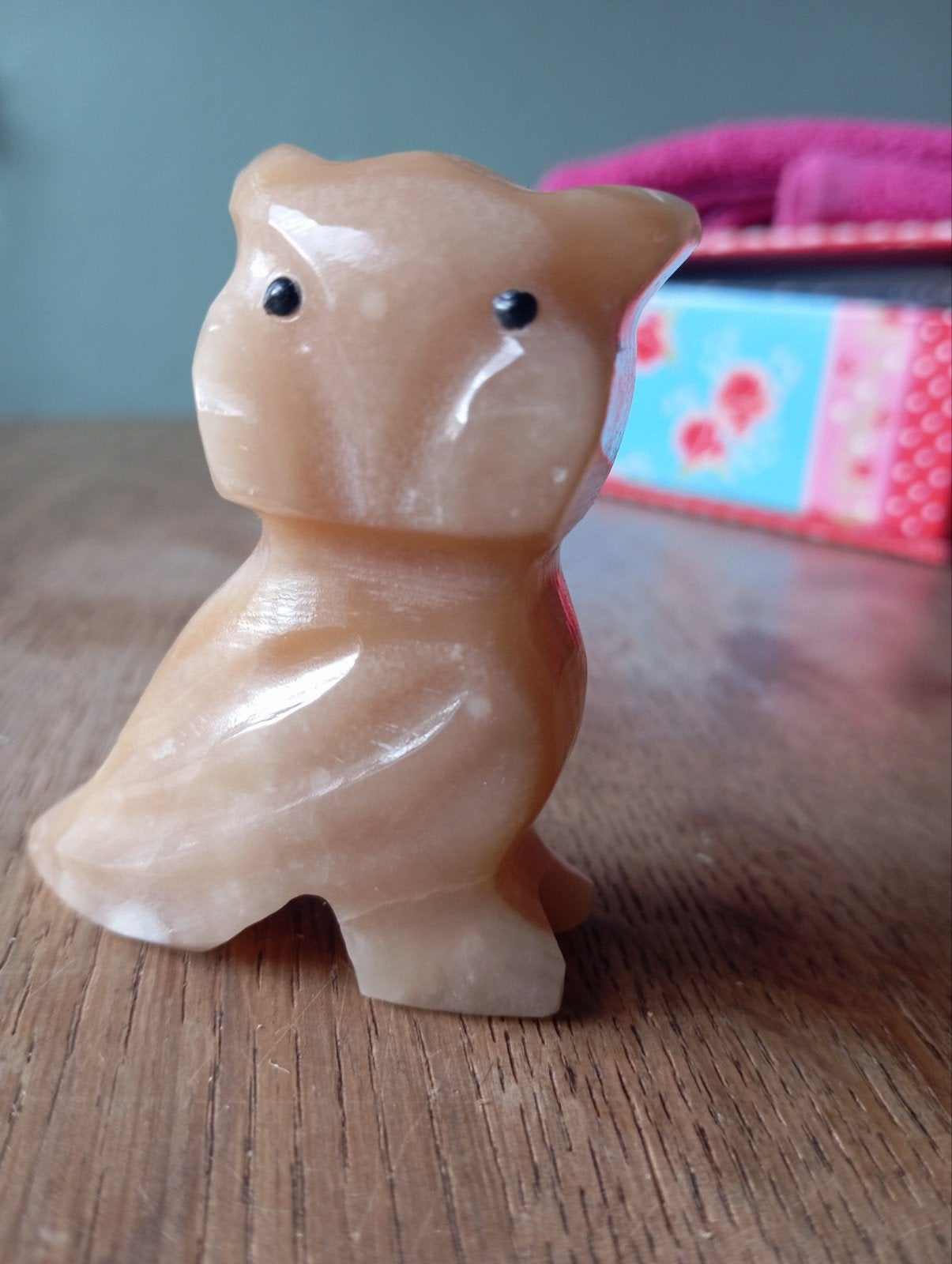 Schattig uiltje van steen -(onyx?) decoratief beeldje, Ophalen of Verzenden