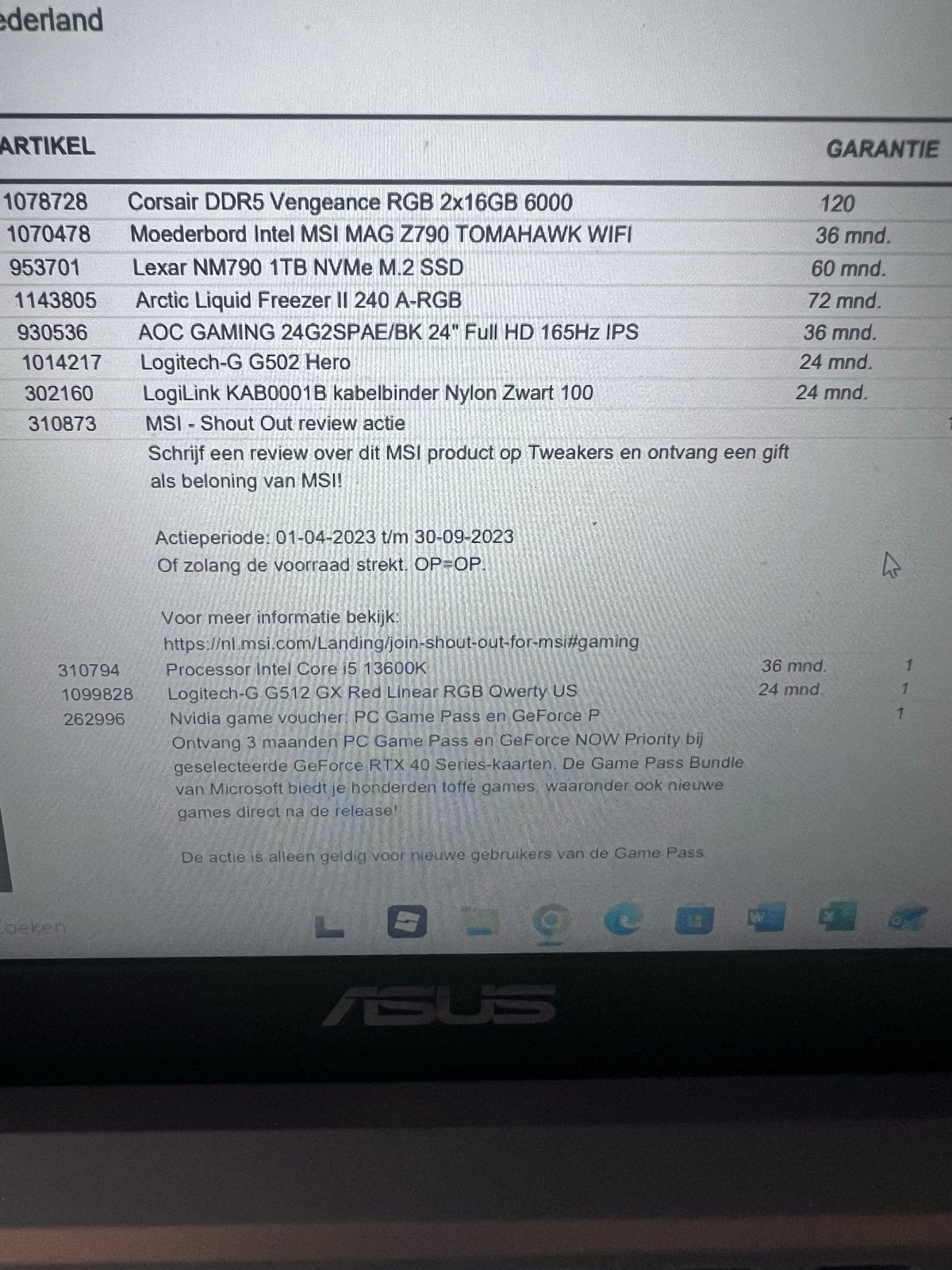 Foto 6 van Gaming PC met RTX 4060 Ti, i5-13600K, 32GB RAM, 1TB SSD