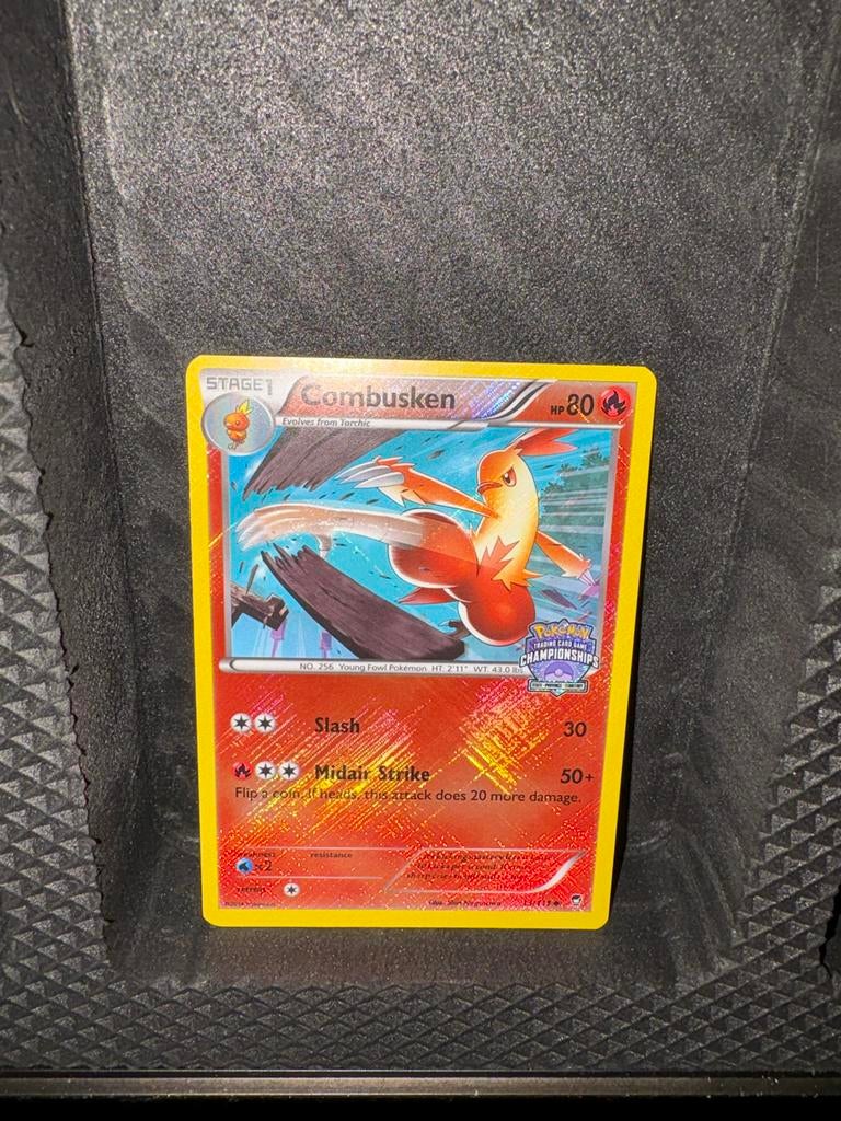 Pokémon Championship Combusken Kaart, Ophalen of Verzenden, Zo goed als nieuw, Losse kaart, Foil