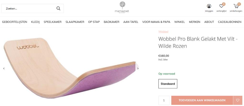 Wobbel Board - Houten Balansbord -  Original - Roze, Ophalen, Zo goed als nieuw, Overige typen