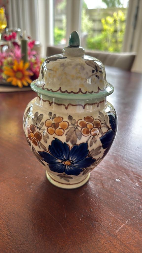 plateelbakerij flora uit gouda vintage gemberpotje 🌸, Ophalen of Verzenden