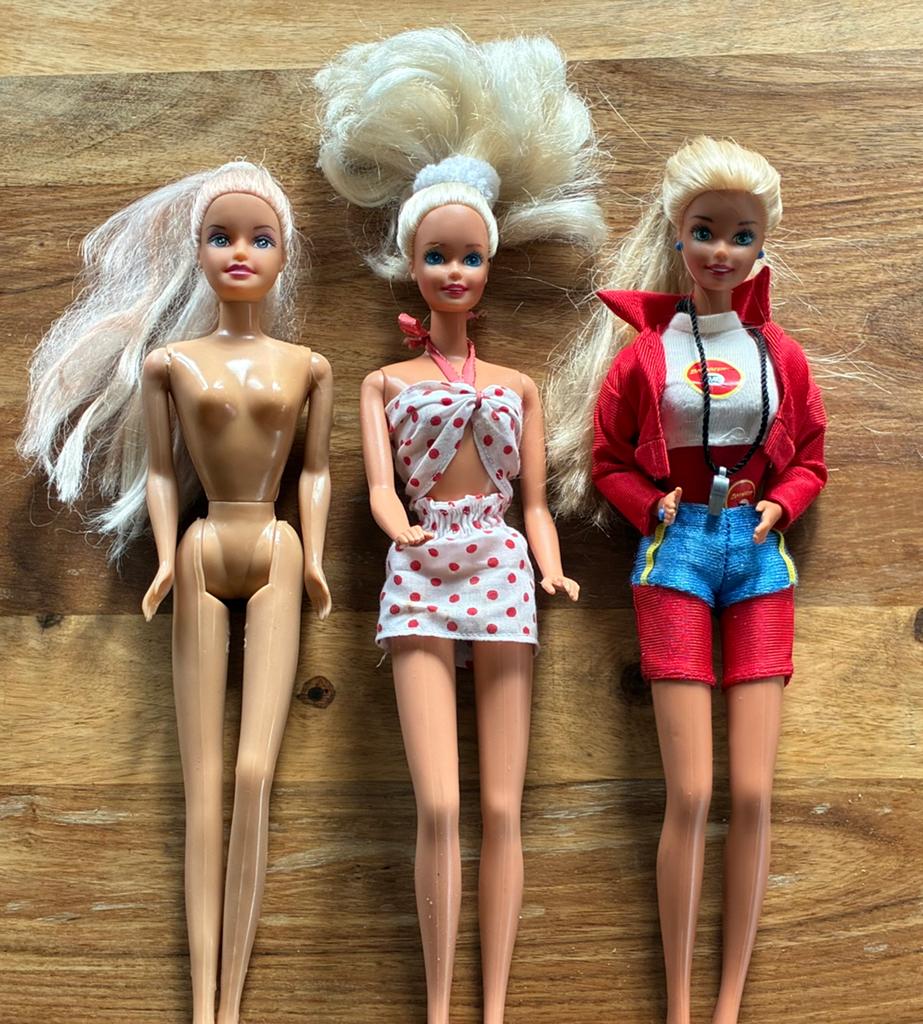Barbie Mattel, 3 stuks, 1966-1976, Ophalen of Verzenden, Gebruikt, Barbie