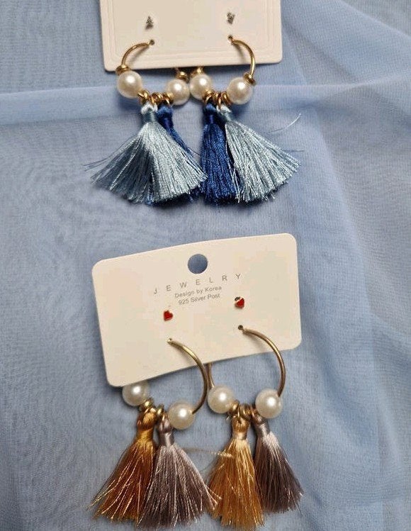 Boho ibiza stijl kwastje oorbellen geel blauw, Sieraden, Tassen en Uiterlijk, Oorbellen, Overige materialen, Geel, Nieuw, Ophalen of Verzenden
