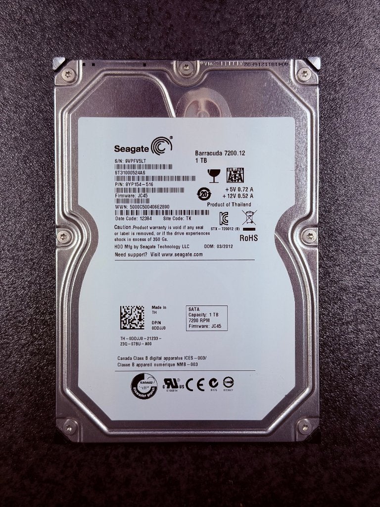 Seagate 1TB HDD - 3.5" SATA - ST31000524AS, Computers en Software, Harde schijven, Intern, Gebruikt, Ophalen of Verzenden, 1TB