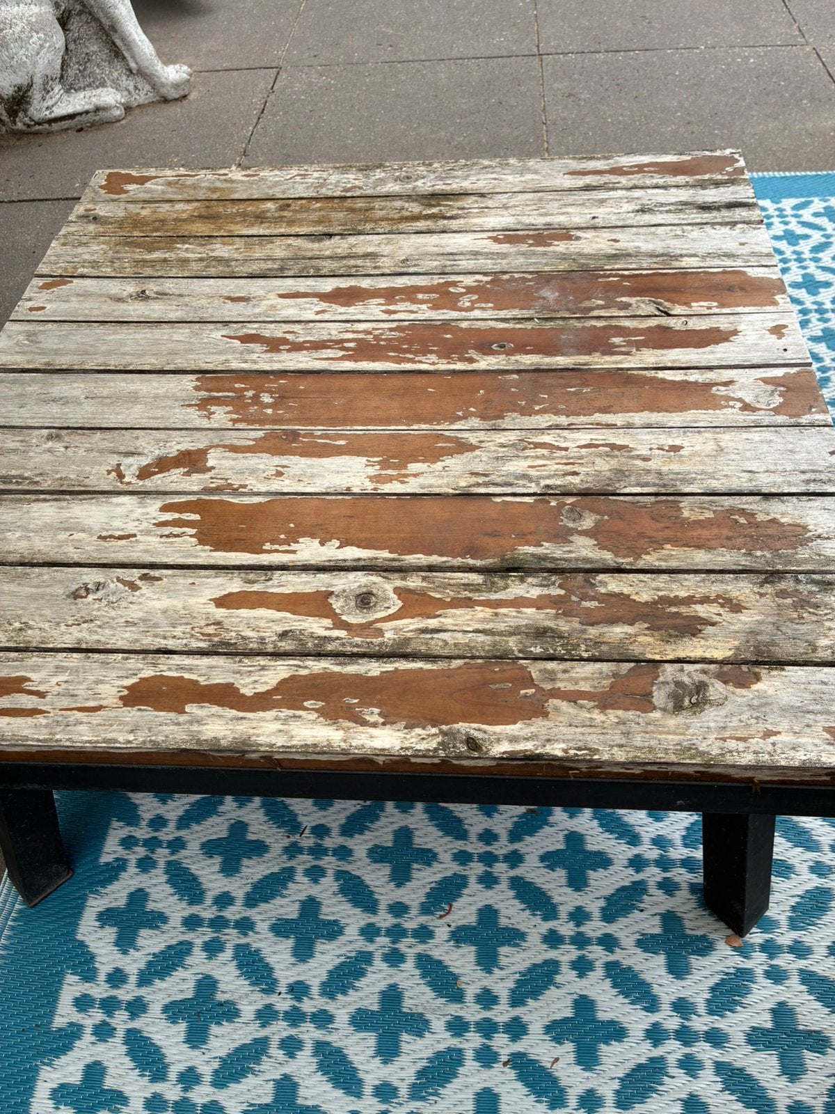 Tuinbankje loungeset, Ophalen, Gebruikt, Hout