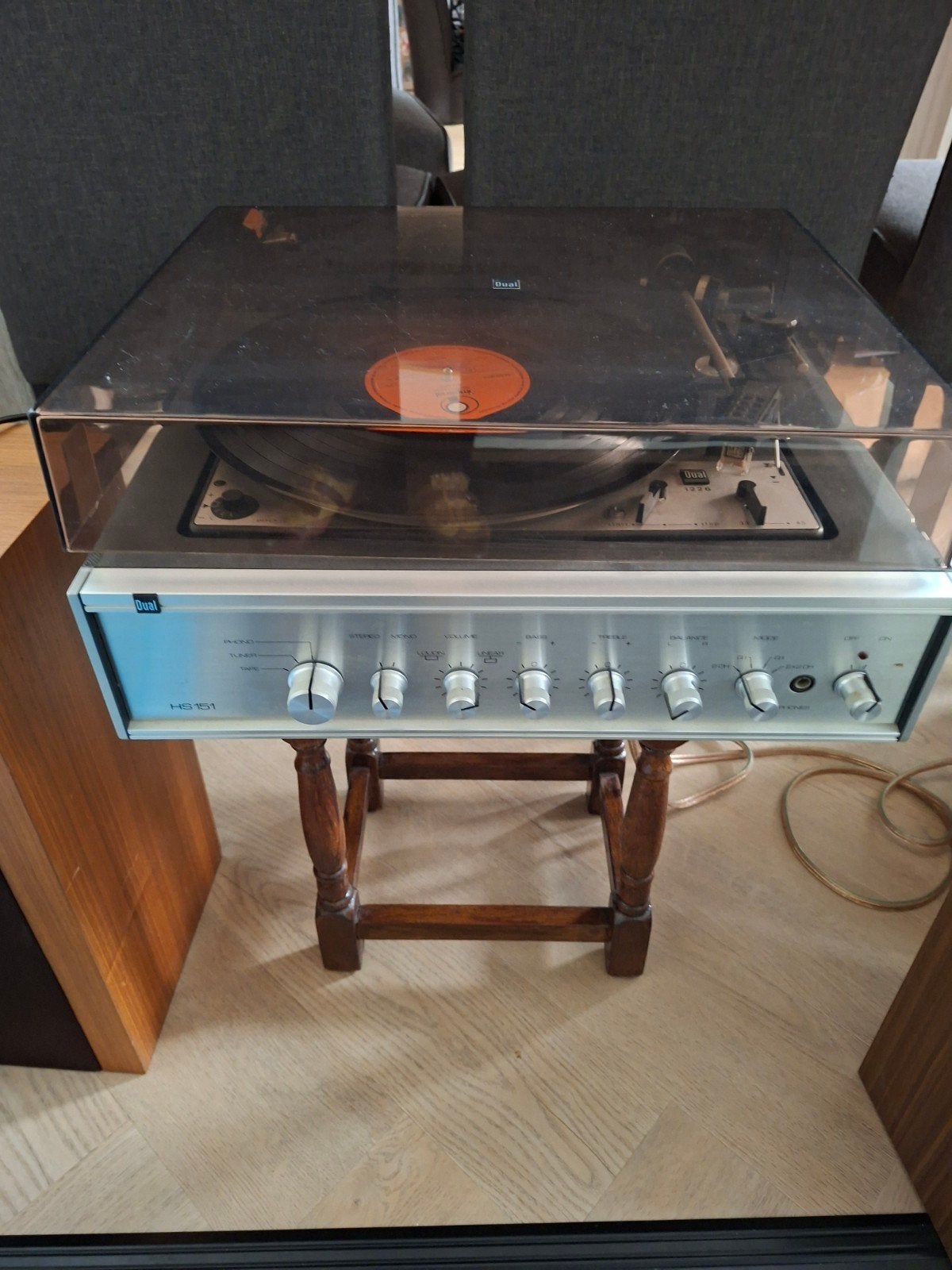 Dual HS 151 Platenspeler versterker en speakers, Ophalen, Dual