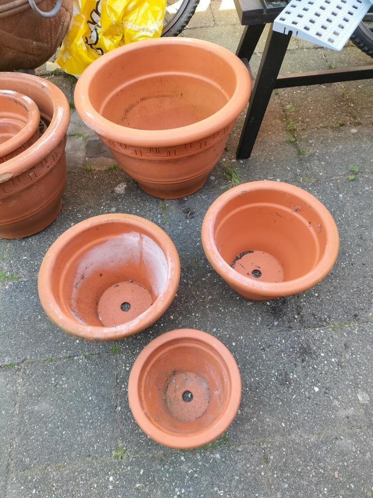 Terracotta bloempotten plantenbakken, Ophalen, Rond, Tuin, Minder dan 40 cm