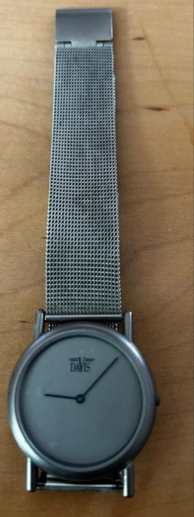 Davis heren horloge met stalen band - prima staat, Ophalen of Verzenden, Zo goed als nieuw
