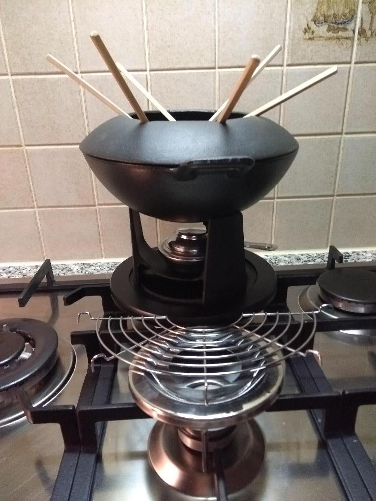 ALS NIEUW! Chinees fondueset incl. wok en rooster, Ophalen of Verzenden, Zo goed als nieuw