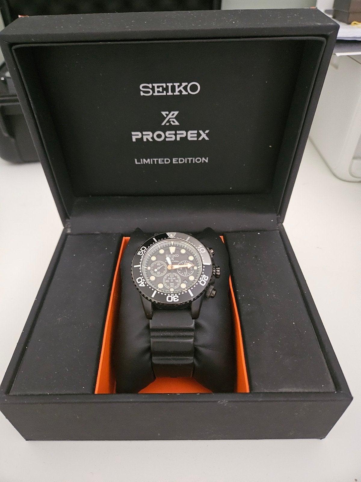Seiko Prospex Solar Chronograph "The Black Series, Seiko, Gebruikt, Polshorloge, Overige materialen