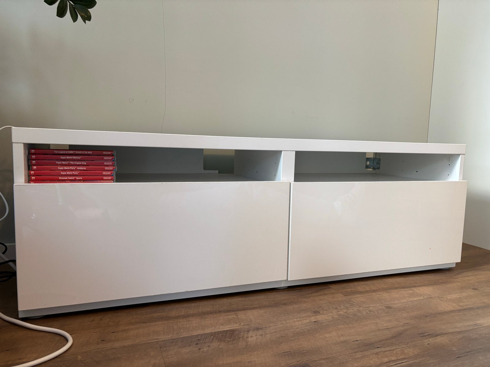 IKEA Besta tv meubel hoogglans wit, Ophalen, Gebruikt, 100 tot 150 cm, Minder dan 100 cm