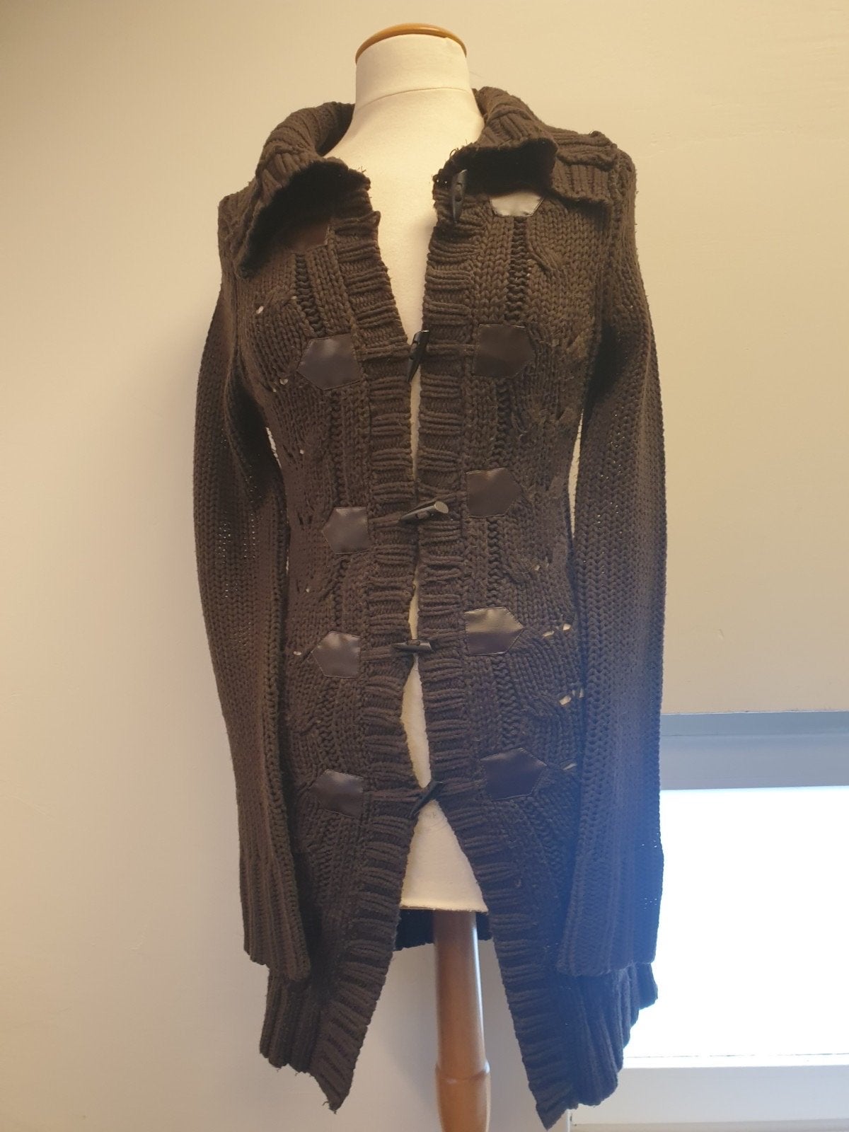 Eksept gebreid vest met toggle sluiting - Maat S, Ophalen of Verzenden, Gedragen, Maat 36 (S), Bruin