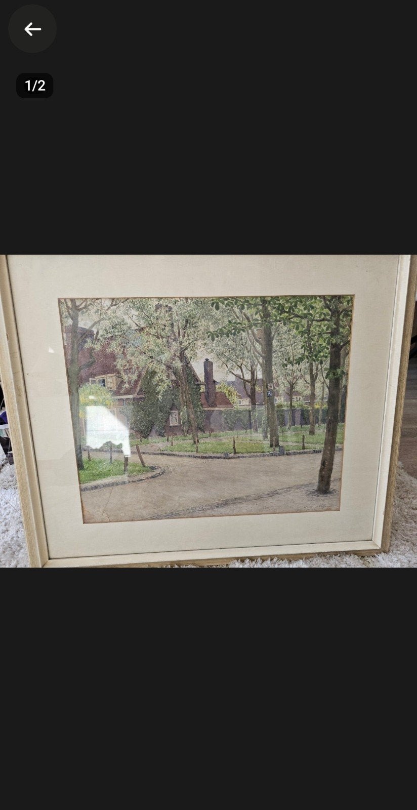 Aquarel 'Gezicht op Vreewijk in Rotterdam nodoor Willem Witj, Realistisch, Gedateerd, Ophalen of Verzenden, Aquarel