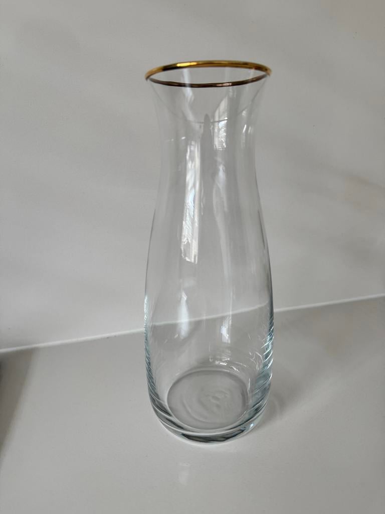 Glazen karaf met gouden rand, Ophalen, Glas of Glazen, Overige stijlen, Glas