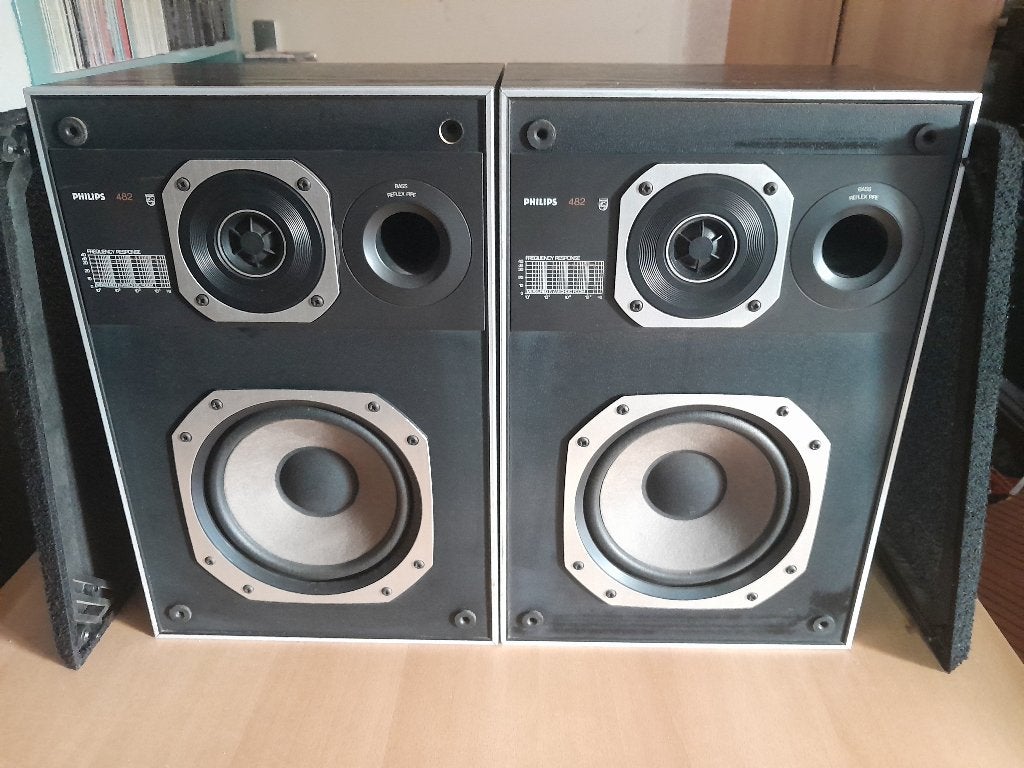 2 Vintage Philips Boxen model 22AH482/OOR ( 70 Watt ) izgs, Ophalen, Stereo speakers, Philips, Zo goed als nieuw