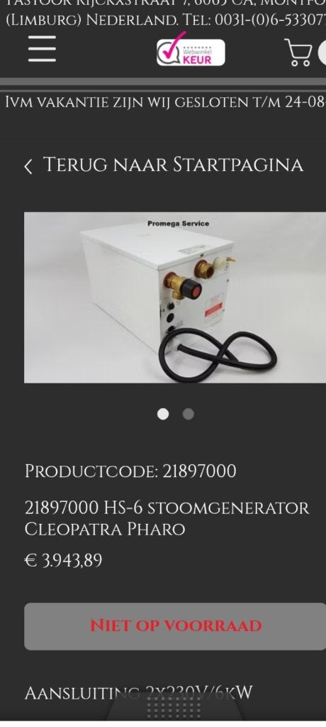 Stoomgenerator, Ophalen of Verzenden, Zo goed als nieuw