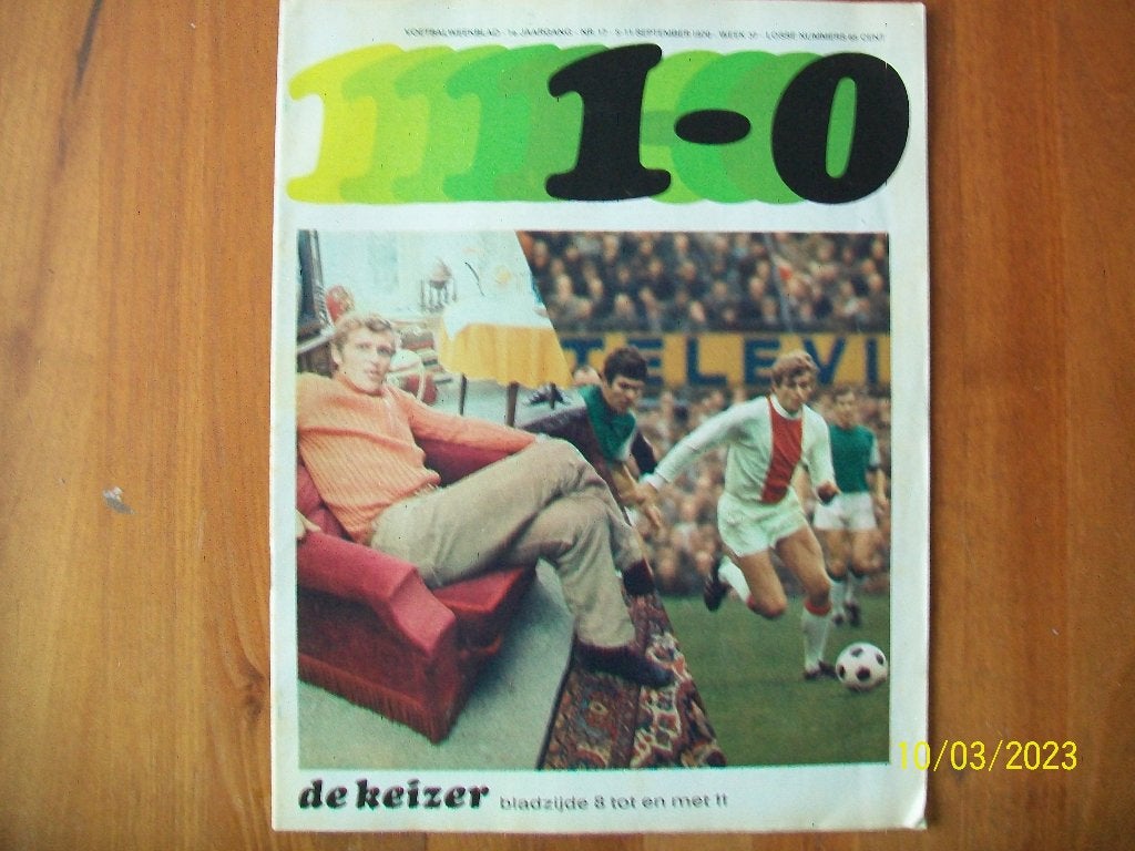 1-0 nummer 37 - 1970 ( Piet Keizer, Pim Doesburg), Verzenden, Gebruikt, Ajax, Boek of Tijdschrift