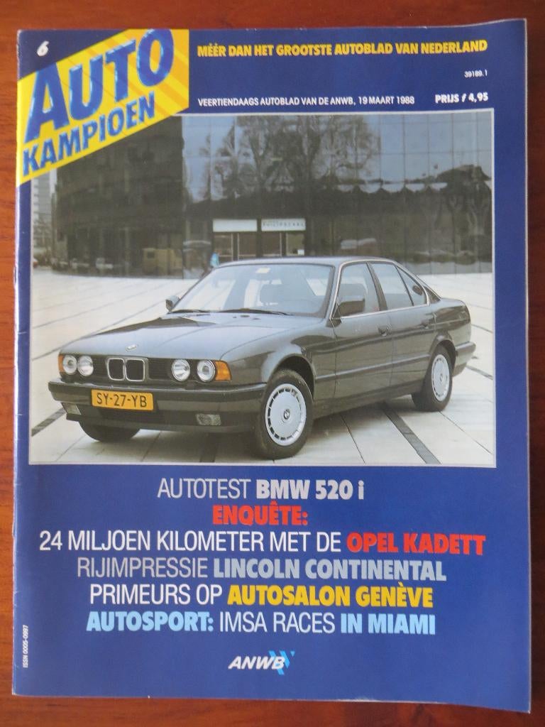 Autokampioen 6 1988 520i, Kadett, Genève, Samara, R5 Baccara, Ophalen of Verzenden, Nieuw, Porsche