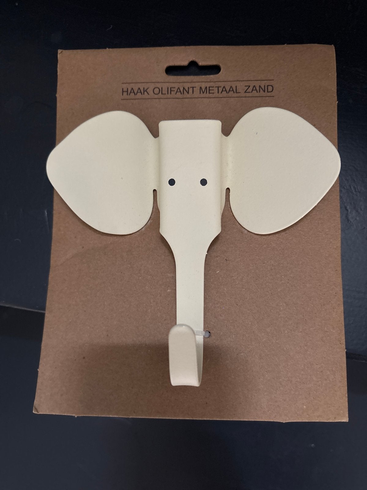 Olifant kapstokhaak metaal zandkleurig, Huis en Inrichting, Ophalen of Verzenden, Nieuw, Beige, Metaal