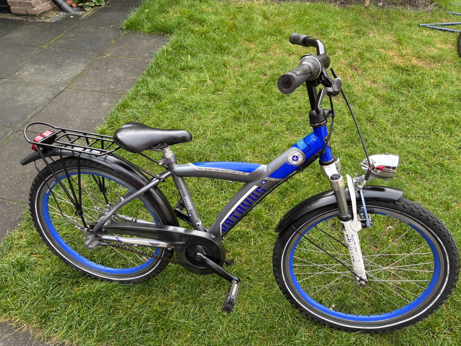 22” Batavus Snake jongens fiets grijs blauw 3 versnellingen, Ophalen, Terugtraprem, 22 inch, Gebruikt