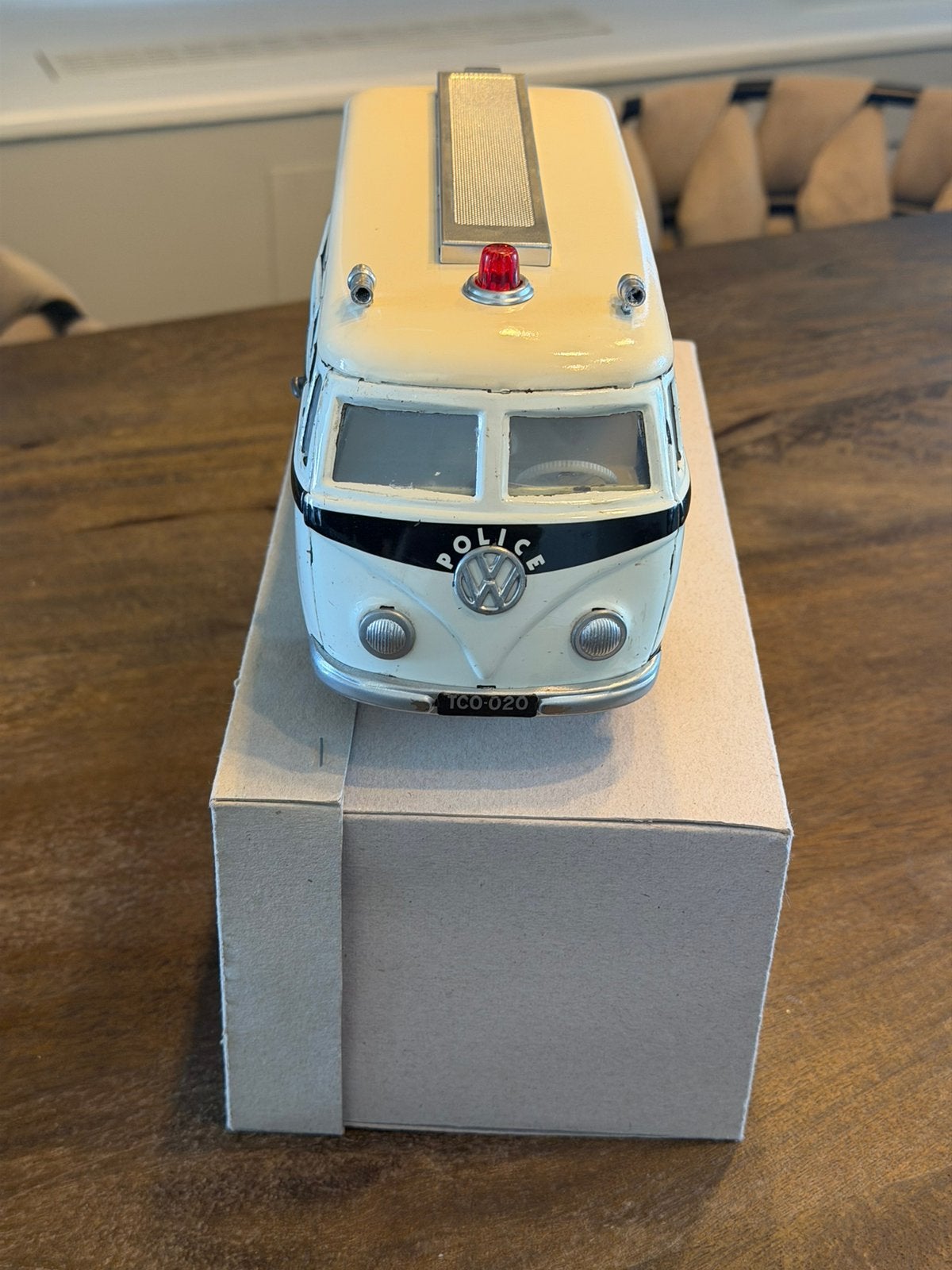 Zeldzame TippCo TCO-020 Volkswagen T1 Politie Met Doos, Antiek en Kunst, Antiek | Speelgoed, Ophalen of Verzenden