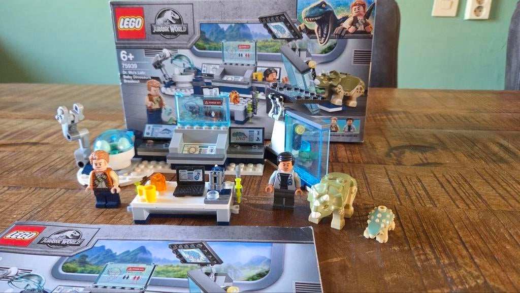 Lego jurassic world 75939 Dr wu's lab baby dinosaurs breakou, Ophalen of Verzenden, Zo goed als nieuw