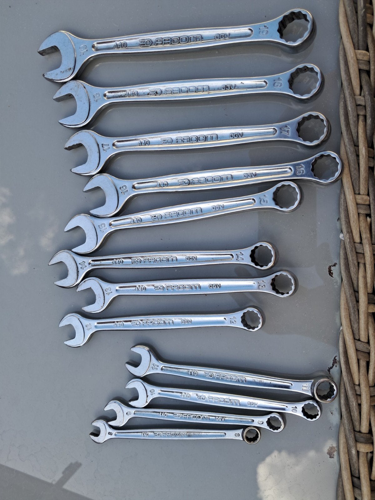 Facom Steekringsleutelset 8 t/m 19 mm, Verzenden, Gebruikt, Sleutel/ratel, Facom