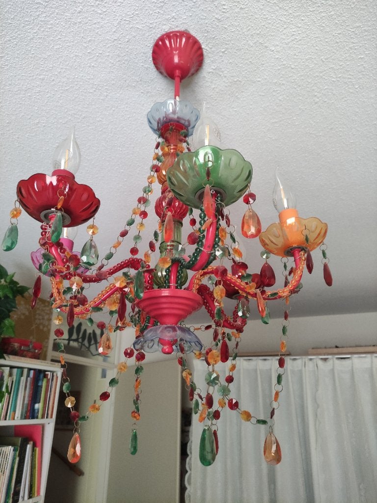 Kleurige hanglamp, Ophalen, Kunststof, Gebruikt, E14 (klein)