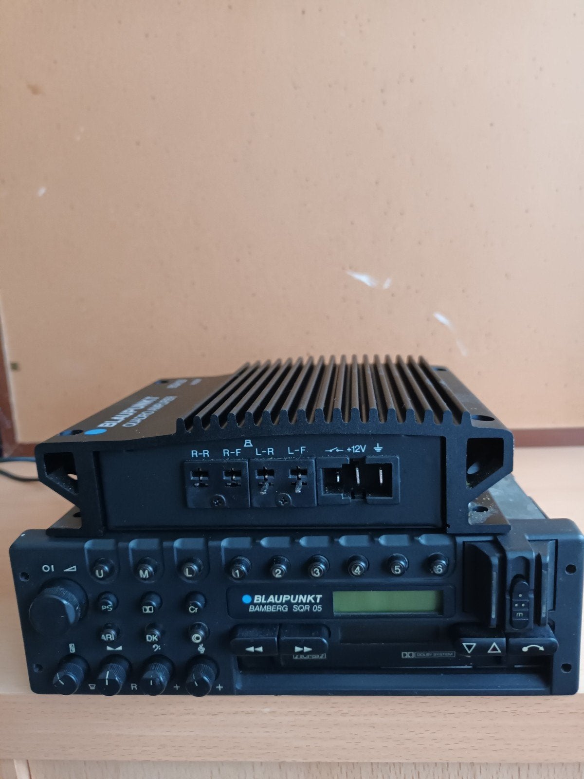 Oldtimer Autoradio Blaupunkt Bamberg SQR 05 + Versterker, Ophalen of Verzenden, Gebruikt