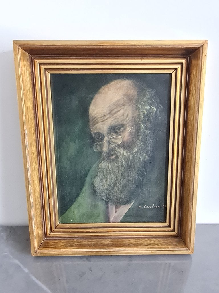 Zeer mooi schilderij op doek - portret / In kader, Ophalen of Verzenden