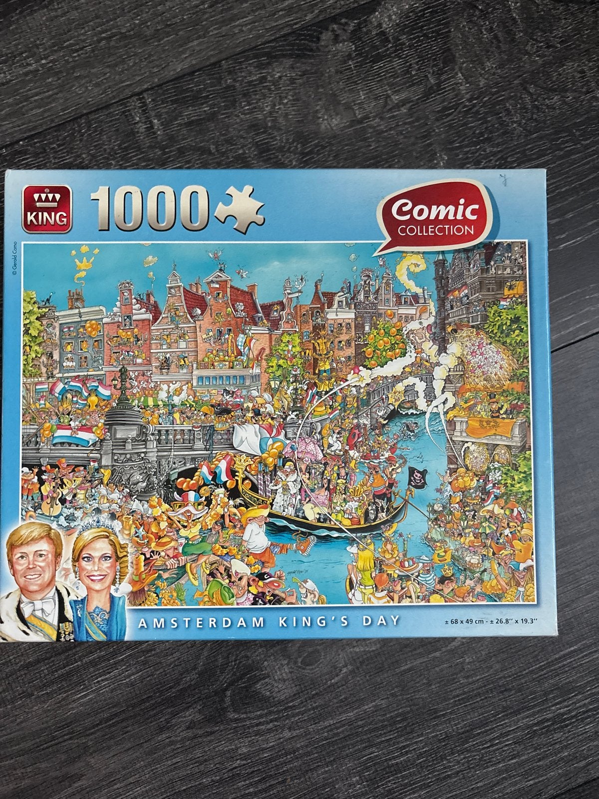 King Legpuzzel Amsterdam King's Day 1000 stukjes, Ophalen of Verzenden, 500 t/m 1500 stukjes, Gebruikt, Legpuzzel