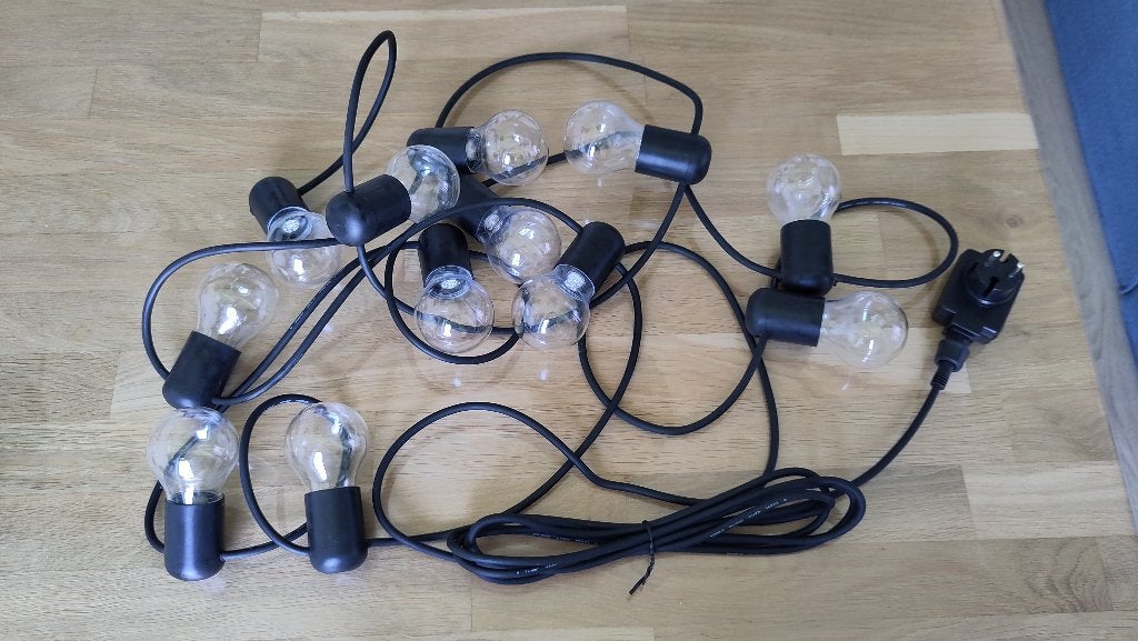 Ikea LED lichtsnoer binnen/buiten, 12 lampjes, Tuin en Terras, Buitenverlichting, Kunststof, Gebruikt, Minder dan 50 watt, Overige typen