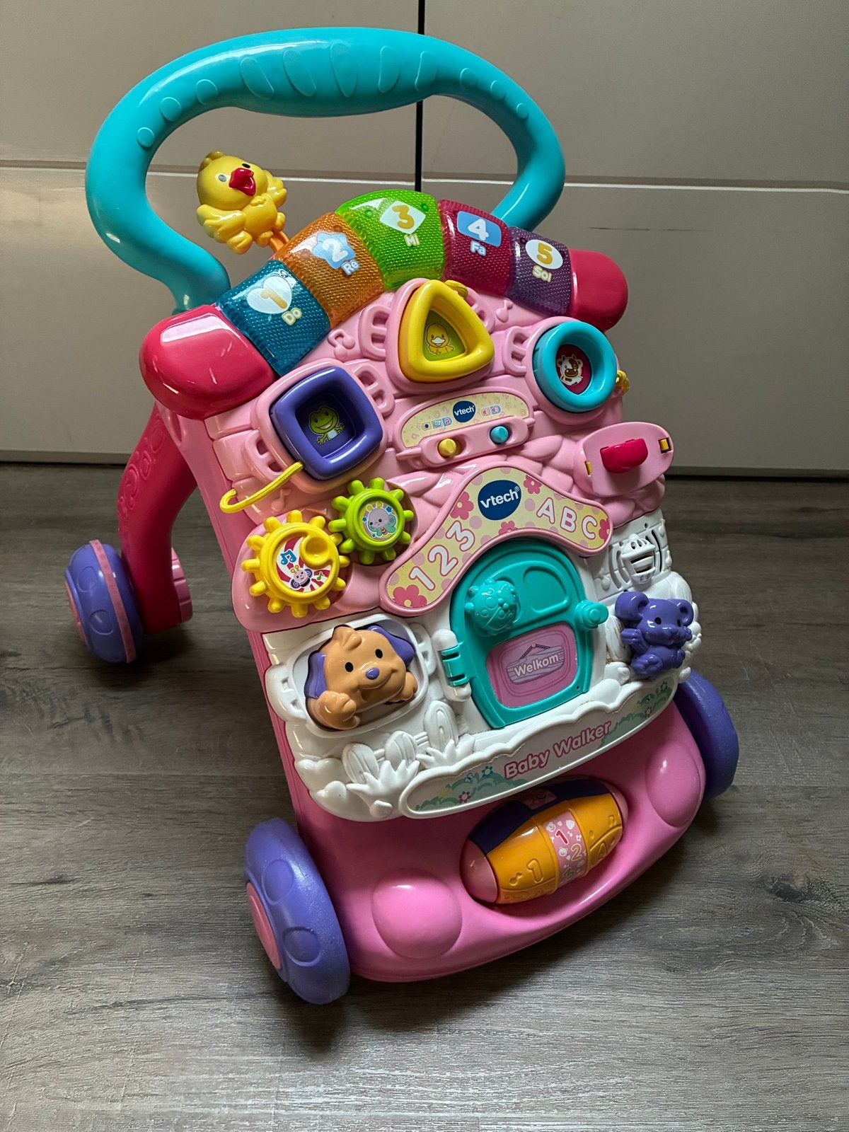VTech Baby Walker - Roze loopwagen met geluid en licht, Kinderen en Baby's, Speelgoed | Babyspeelgoed, Ophalen of Verzenden, Gebruikt
