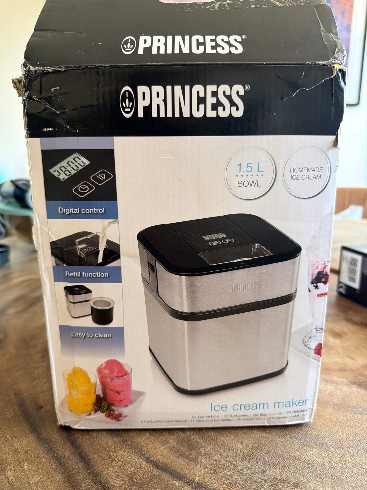 Princess IJsmachine - 1.5L - Digitale bediening, Ophalen of Verzenden, Zo goed als nieuw