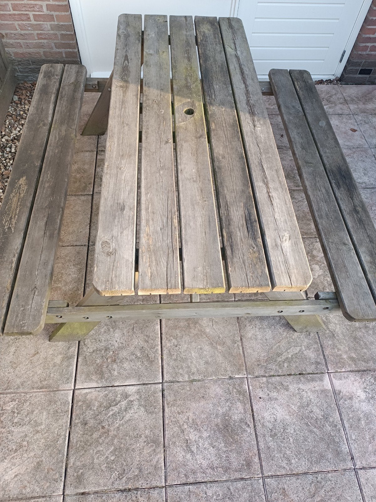 Houten picknicktafel, Ophalen, Gebruikt, Rechthoekig, Hout