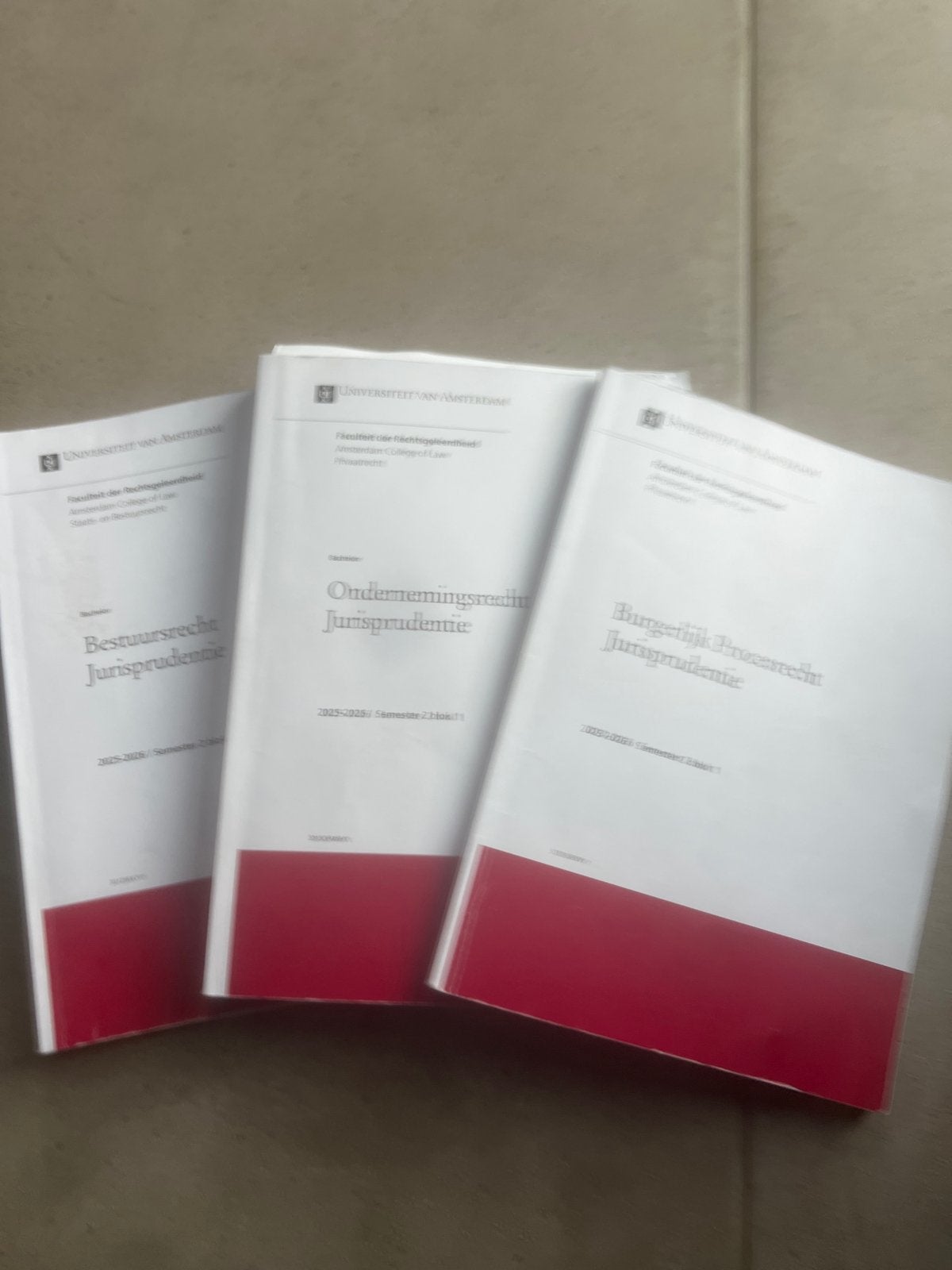 Juridische Jurisprudentie Boeken UvA (2025-2026), Ophalen of Verzenden, Zo goed als nieuw, Overige niveaus, Overige vakken