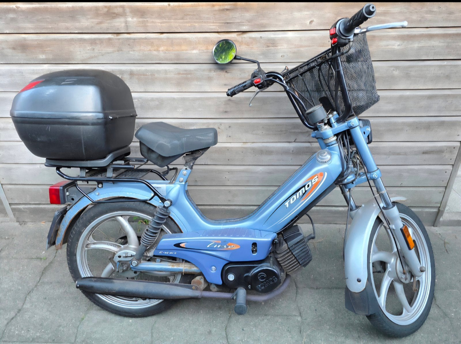 Tomos Snorbrommer - Blauw met mandje en topkoffer, Ophalen, Gebruikt, Tweetakt, Tomos