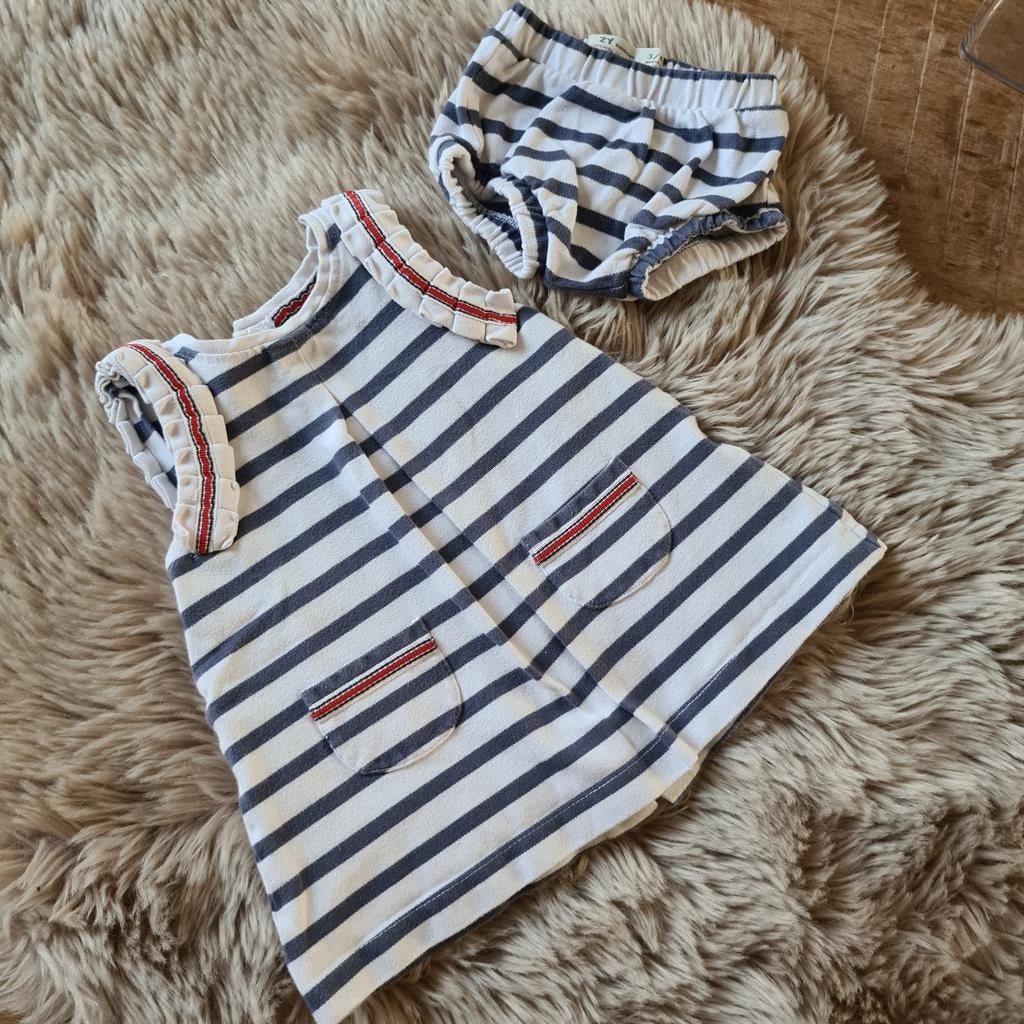 Gestreepte jurk met broekje ZY Newborn, Ophalen of Verzenden