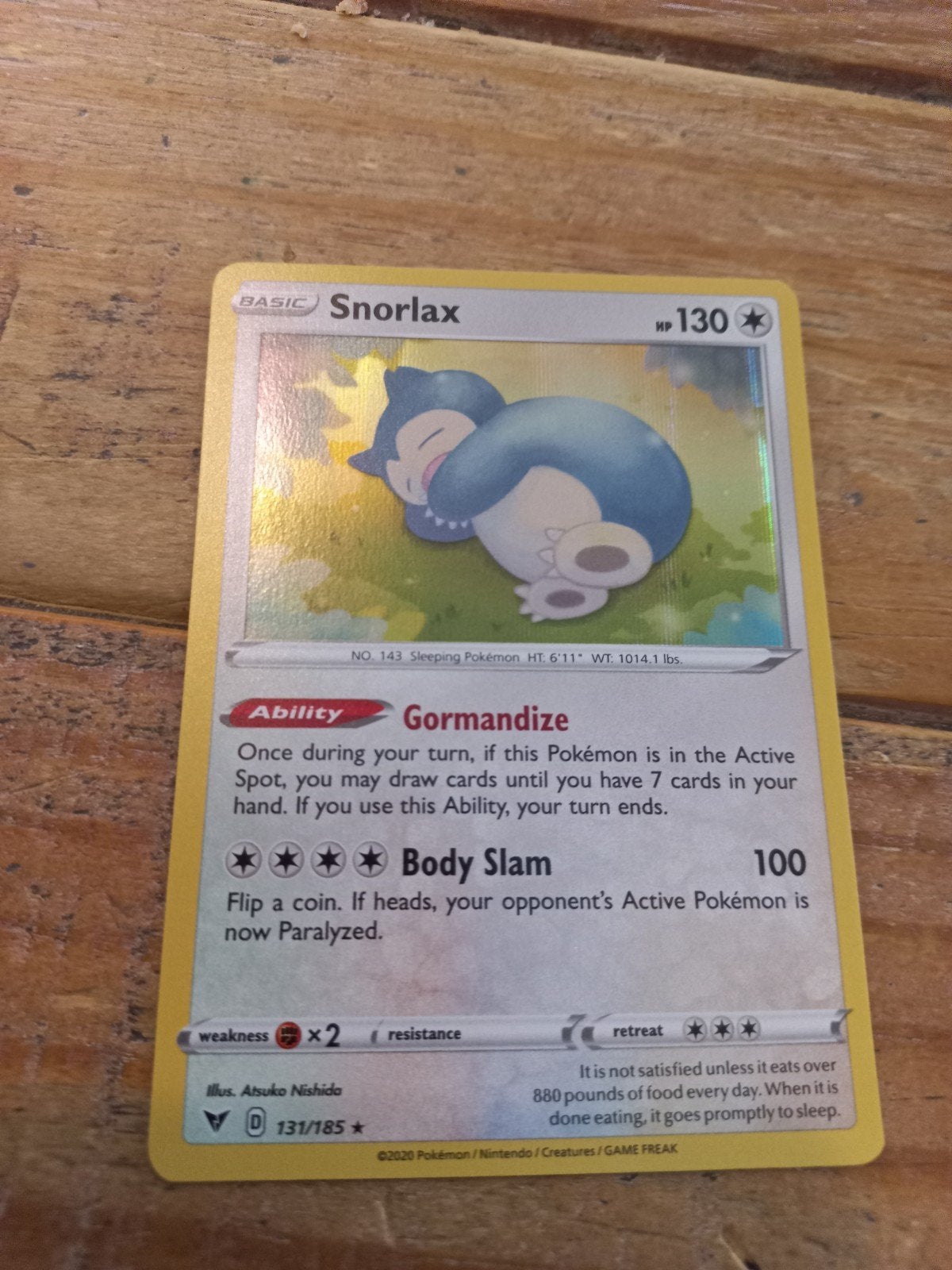 Snorlax holo, Ophalen of Verzenden, Zo goed als nieuw, Losse kaart, Foil