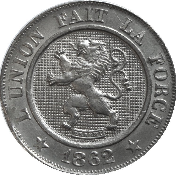 België 10 centimes 1862 (UNC), Postzegels en Munten, Ophalen of Verzenden, Losse munt