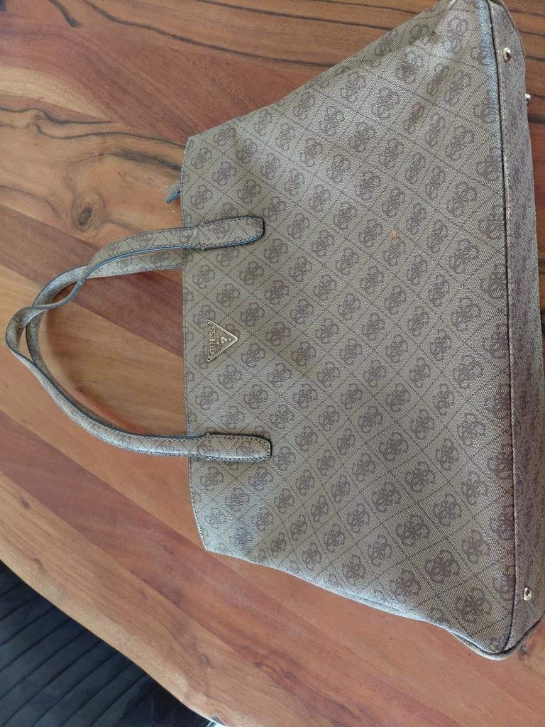 Tas Guess met laptopvak, Ophalen of Verzenden, Gebruikt, Bruin, Shopper
