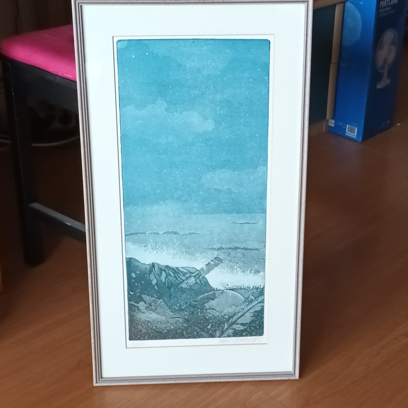 Sjoerd Bakker, ets, zee, strand, kust, Ophalen of Verzenden