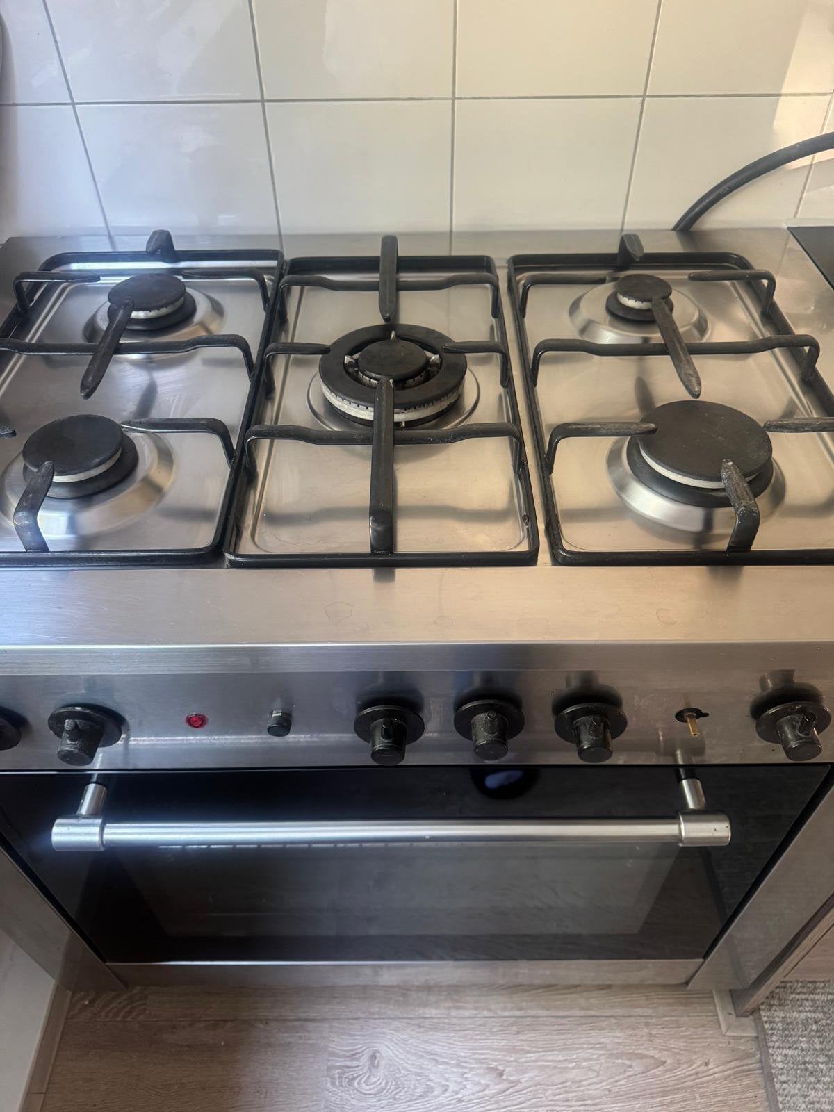 Bosch Solitaire gasfornuis - RVS - 5 pits, Ophalen, 60 cm of meer, Zo goed als nieuw, Gas