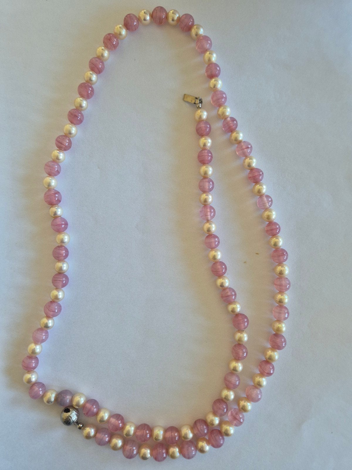 Ketting ook als armband te dragen Parels/rozenkwarts L 40 cm, Ophalen of Verzenden, Roze