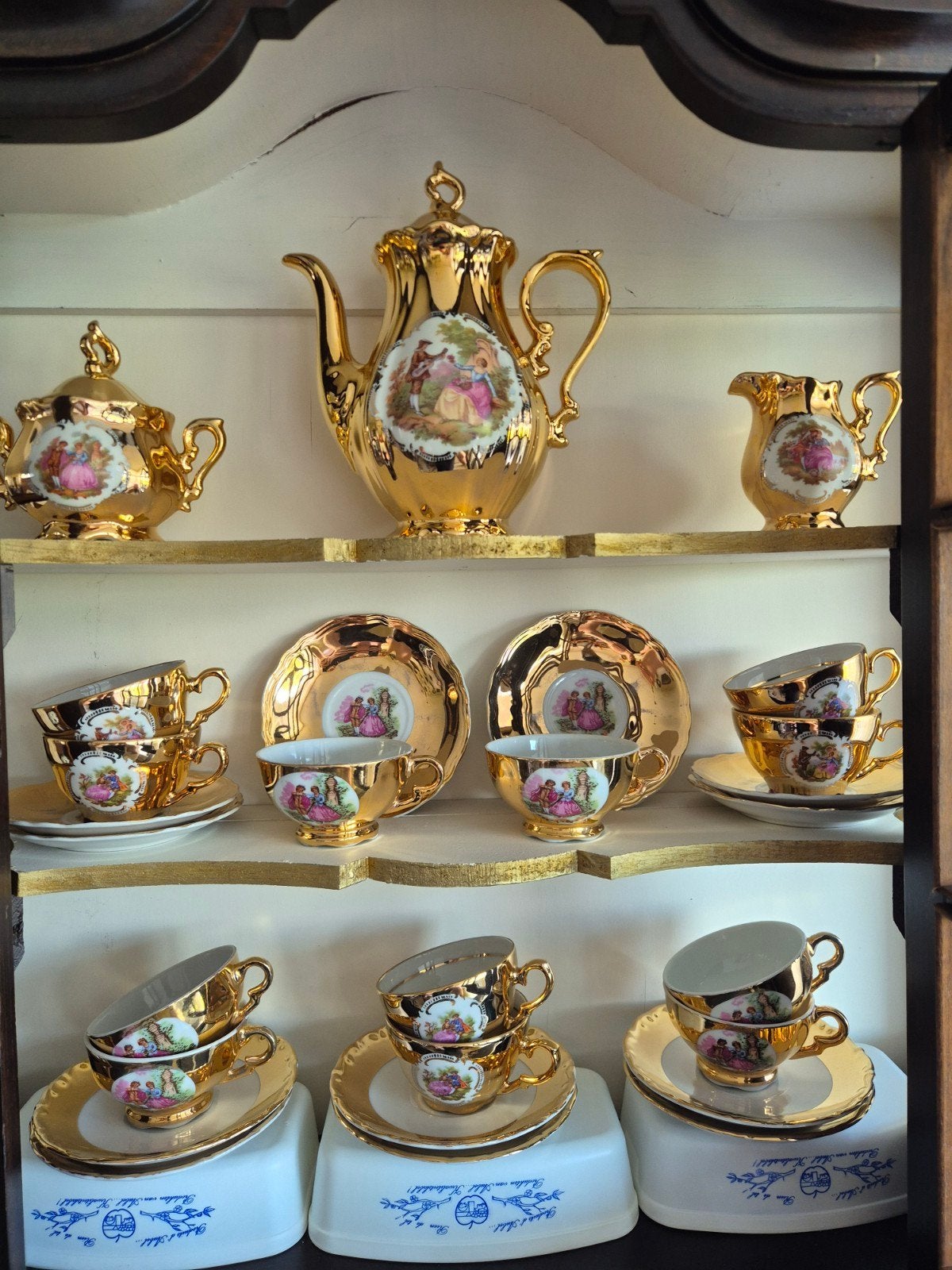 Koffieservies Bavaria porselein verguld, Antiek en Kunst, Ophalen