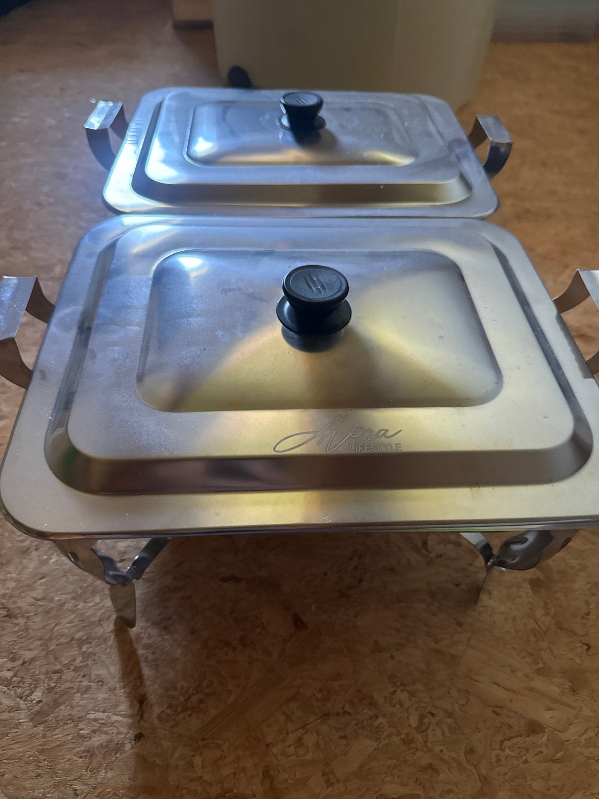 Warmhoud  bak Chafing Dish Set Alora Lifestyle - RVS 2 stuks, Ophalen, Gebruikt, Rvs of Chroom, Overige merken