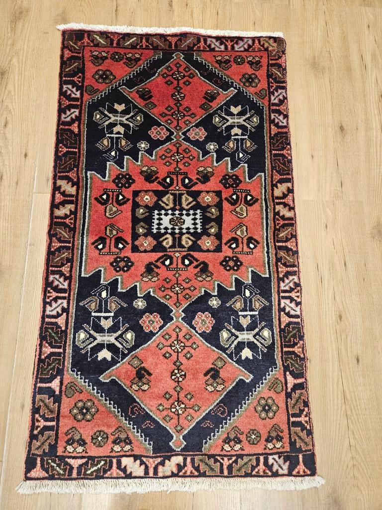 Handgeknoopt perzisch tapijt hamadan 133x71, Info@SlatsAntiek.nl, Tweedehands, Tweedehands, 100 tot 150 cm