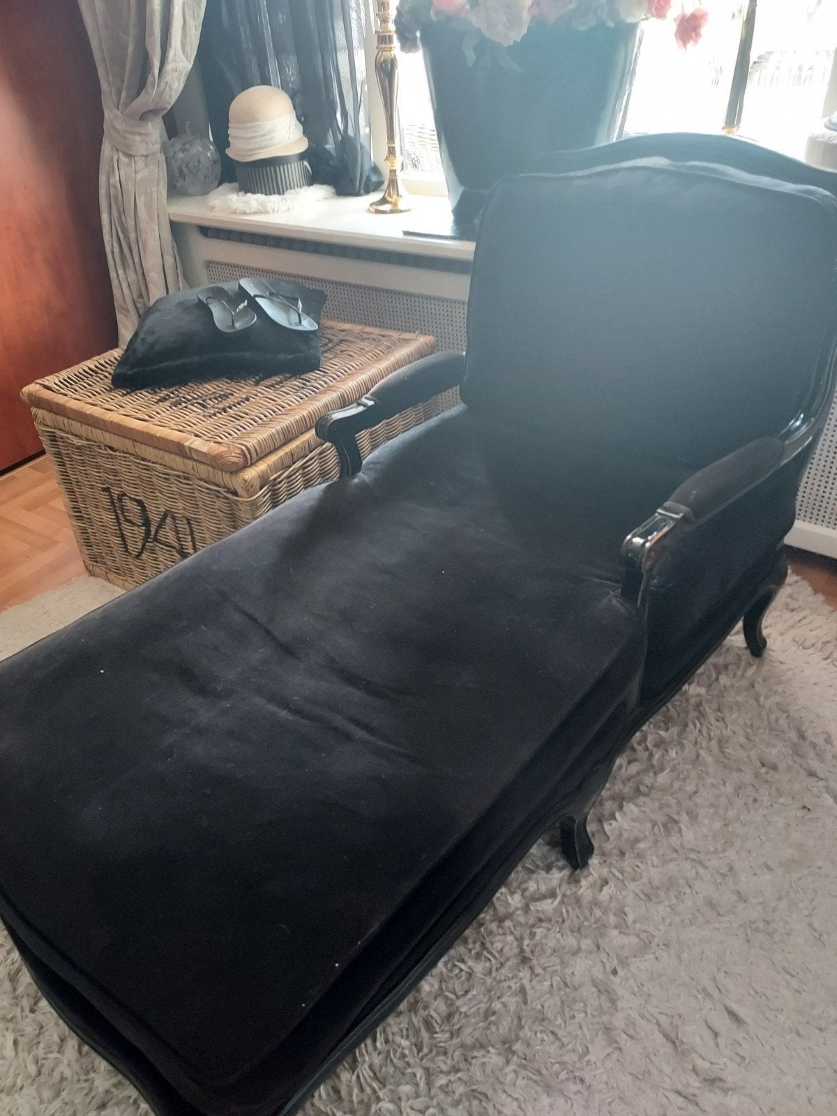 Brocante chaises longue, Huis en Inrichting, Banken | Sofa's en Chaises Longues, Ophalen, Gebruikt, Eenpersoons, Minder dan 150 cm